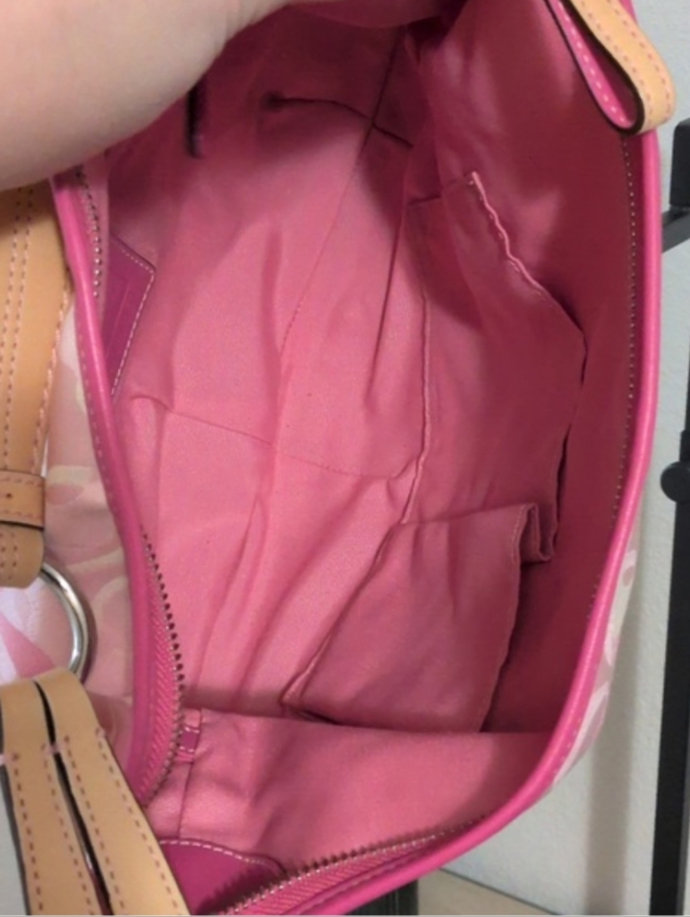 Y2K Coach Optic Hobo Bag & Wallet Signature Pink Jacquard & Leather Matching Set - Picture 6 of 15